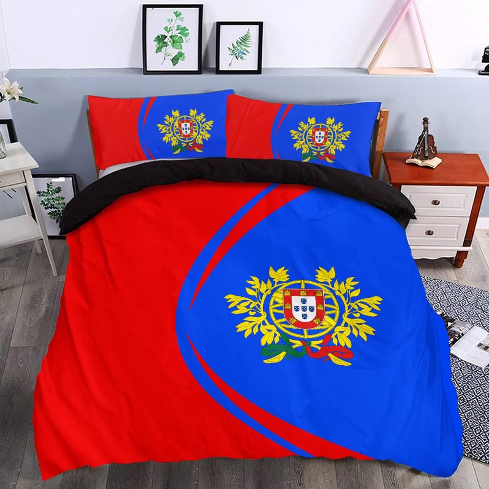 Portugal Flag Coat Of Arms Bedding Set Circle RLT7 - Wonder Print Shop