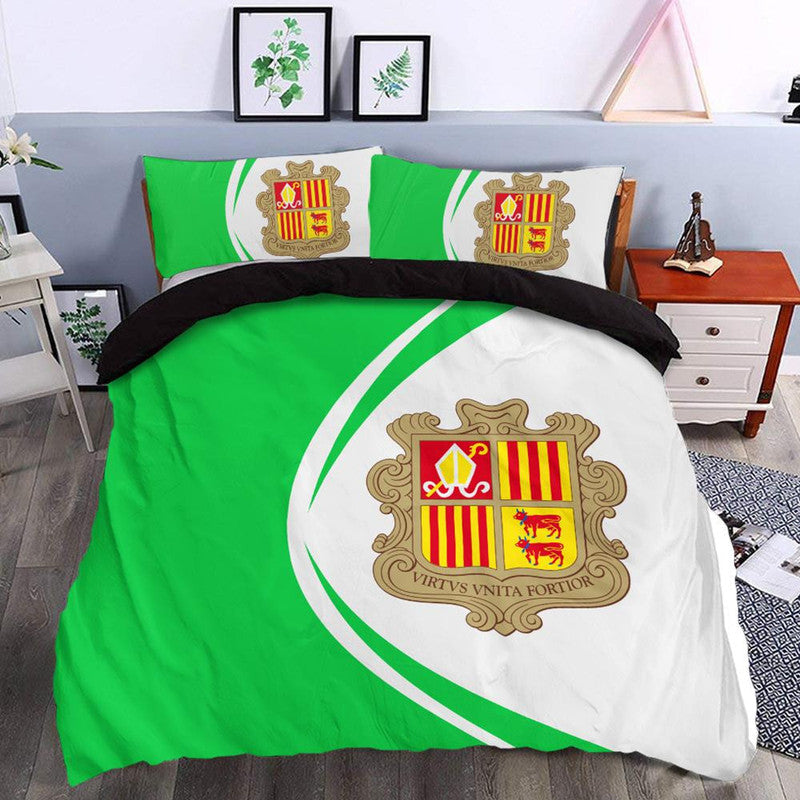 Andorra Flag Coat Of Arms Bedding Set Circle RLT8 - Wonder Print Shop
