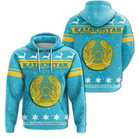 Christmas Kazakhstan Hoodie Coat Of Arms RLT8 - Wonder Print Shop