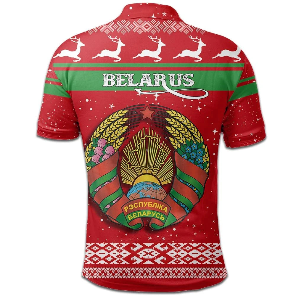Christmas Belarus Polo Shirt Coat Of Arms RLT6 - Wonder Print Shop