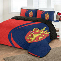 Norway Flag Coat Of Arms Quilt Bed Set Circle RLT7 - Wonder Print Shop