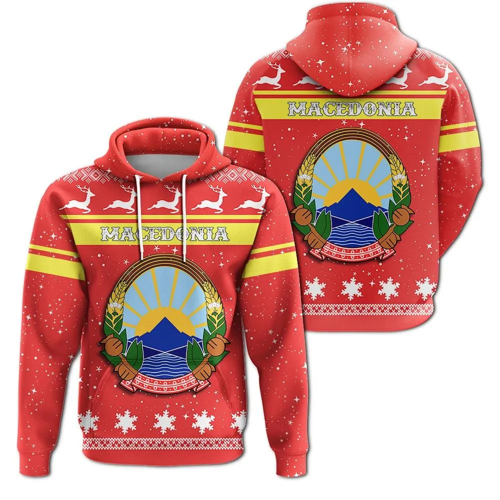 Christmas Macedonia Hoodie Coat Of Arms RLT7 - Wonder Print Shop
