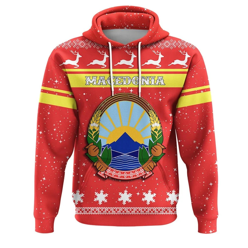Christmas Macedonia Hoodie Coat Of Arms RLT7 - Wonder Print Shop