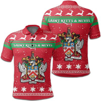 Christmas Saint Kitts And Nevis Polo Shirt Coat Of Arms RLT6 - Wonder Print Shop