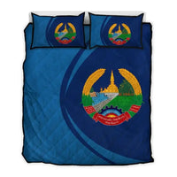Laos Flag Coat Of Arms Quilt Bed Set Circle RLT8 - Wonder Print Shop