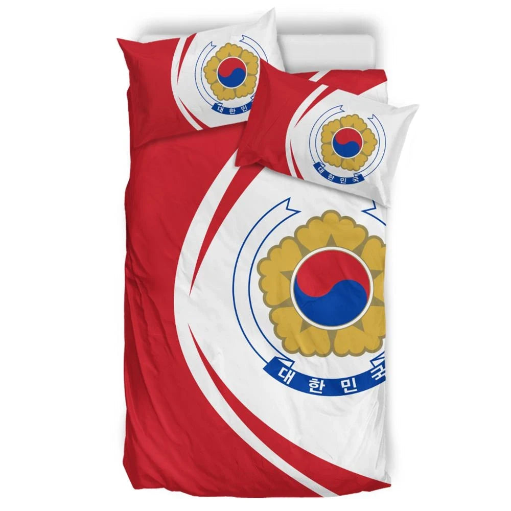 South Korea Flag Coat Of Arms Bedding Set Circle RLT8 - Wonder Print Shop