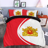 Myanmar Flag Coat Of Arms Bedding Set Circle RLT7 - Wonder Print Shop