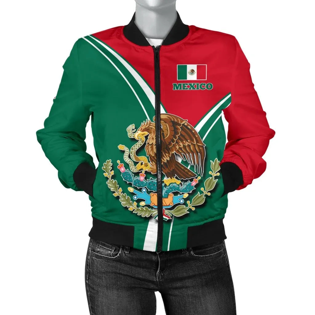 Mexico Women's Bomber Jacket Mexican Pride RLT13 - Wonder Print Shop