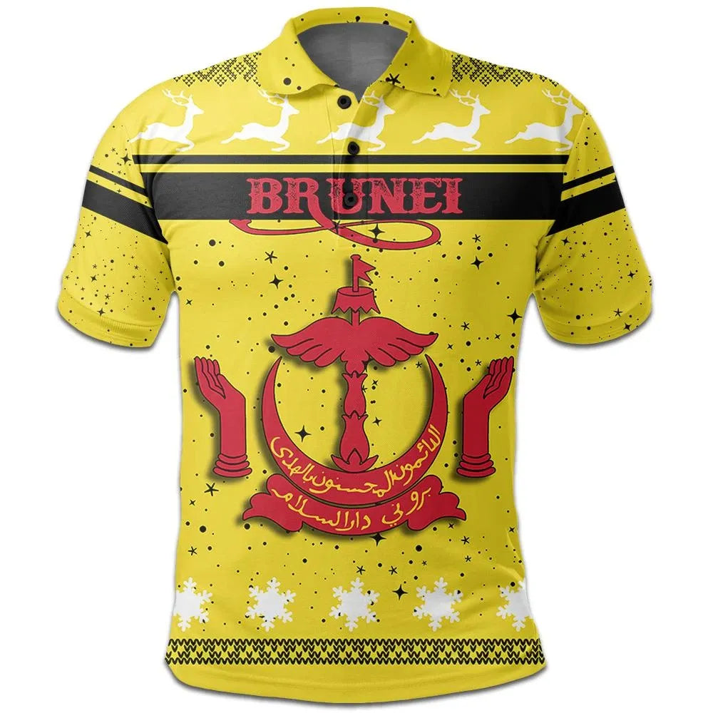 Christmas Brunei Polo Shirt Coat Of Arms RLT7 - Wonder Print Shop