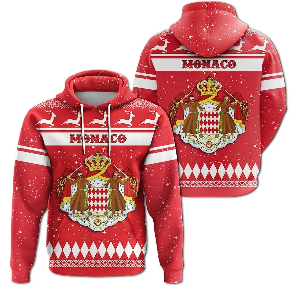 Christmas Monaco Hoodie Coat Of Arms RLT6 - Wonder Print Shop