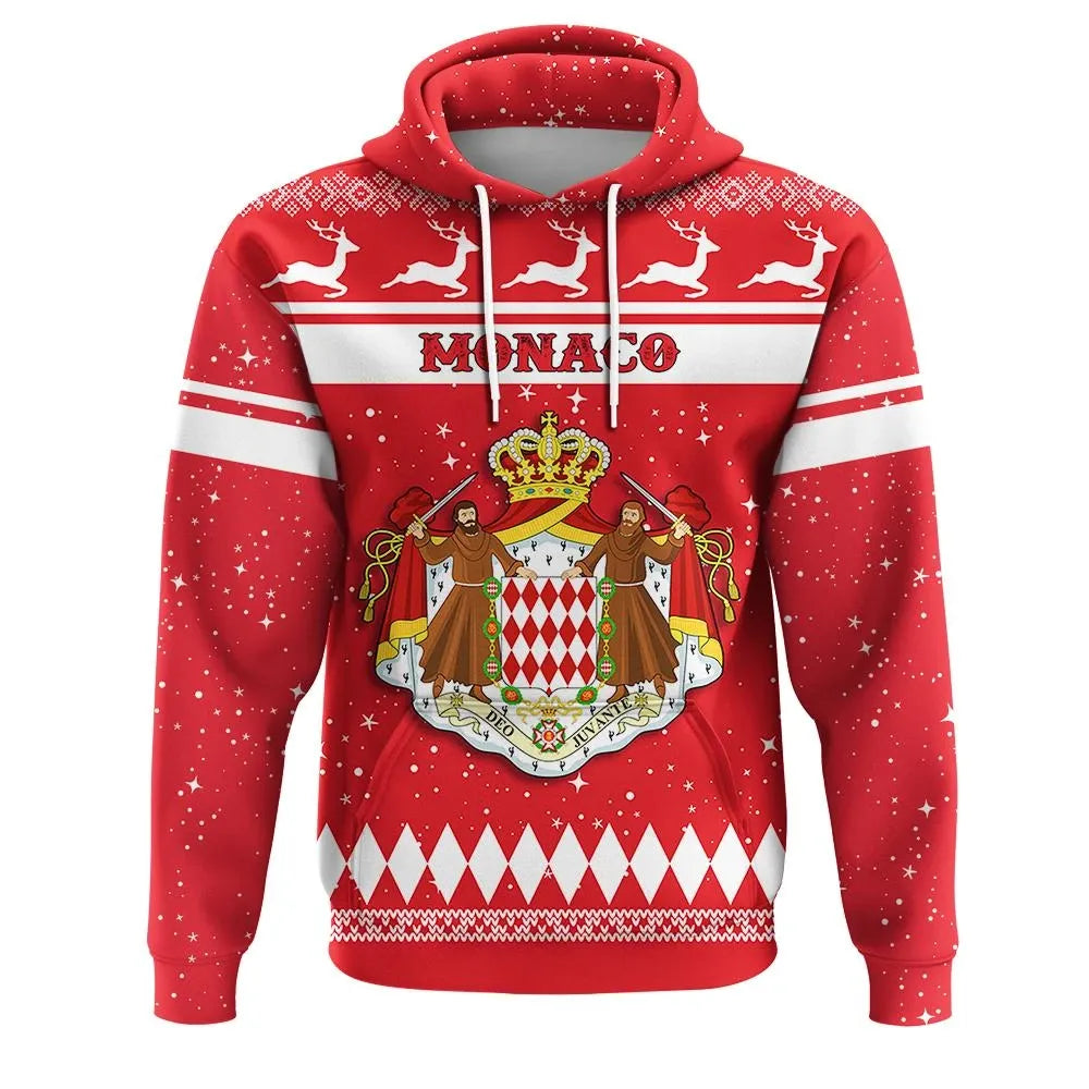 Christmas Monaco Hoodie Coat Of Arms RLT6 - Wonder Print Shop