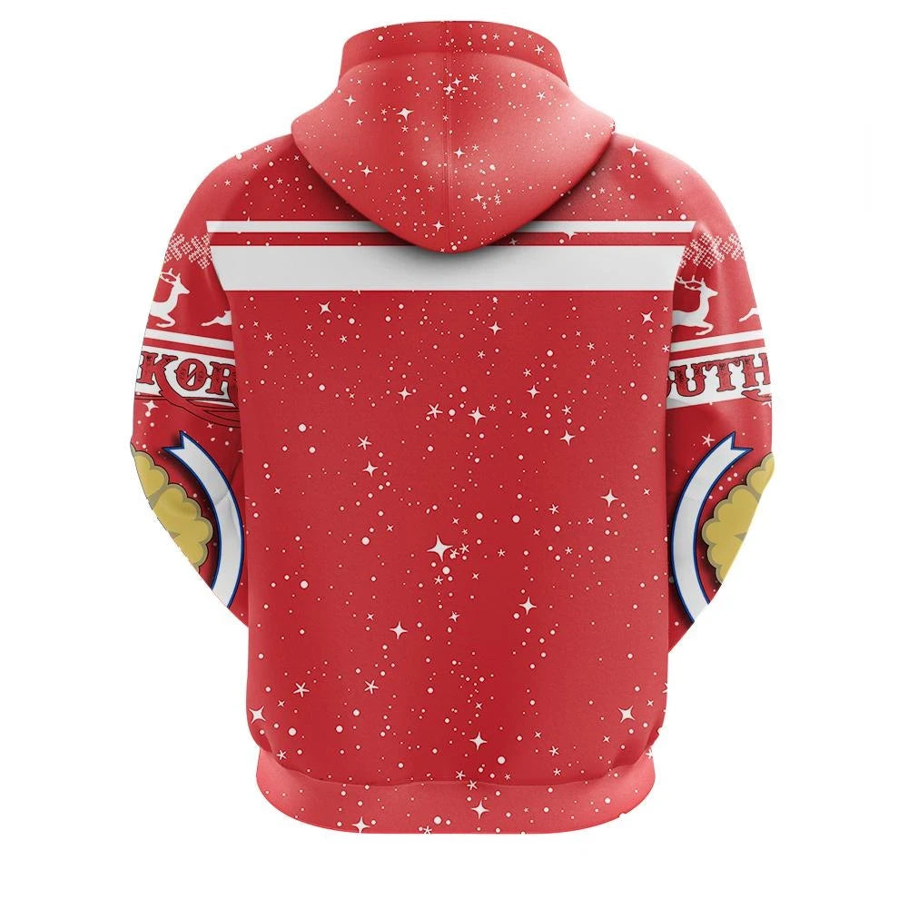 Christmas South Korea Coat Of Arms Zip Hoodie RLT8 - Wonder Print Shop