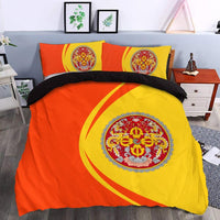 Bhutan Flag Coat Of Arms Bedding Set Circle RLT6 - Wonder Print Shop