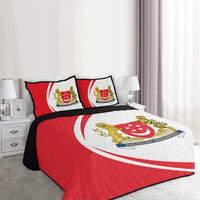 Singapore Flag Coat Of Arms Quilt Bed Set Circle RLT13 - Wonder Print Shop