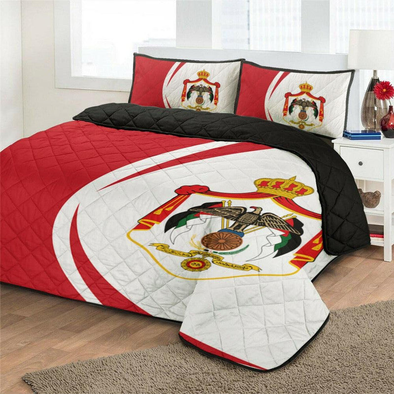 jordan-flag-coat-of-arms-quilt-bed-set-circle