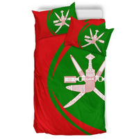 Oman Flag Coat Of Arms Bedding Set Circle RLT13 - Wonder Print Shop