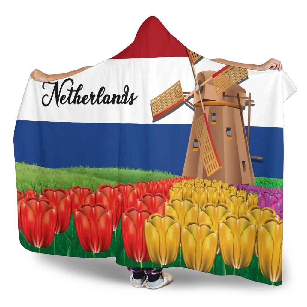 netherlands-windmill-and-tulips-hooded-blanket