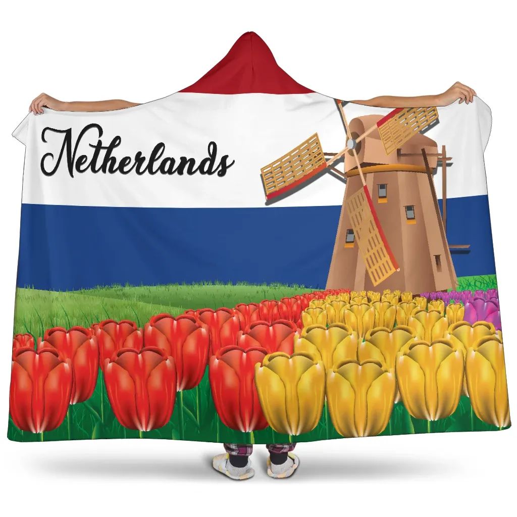 netherlands-windmill-and-tulips-hooded-blanket