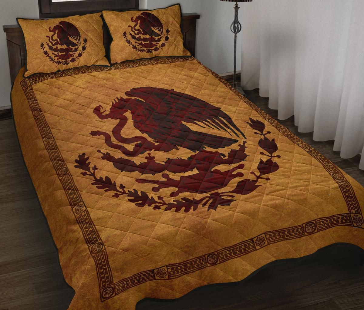 Mexico Quilt Bed Set Maya Coat Of Arms Vintage RLT13 - Wonder Print Shop