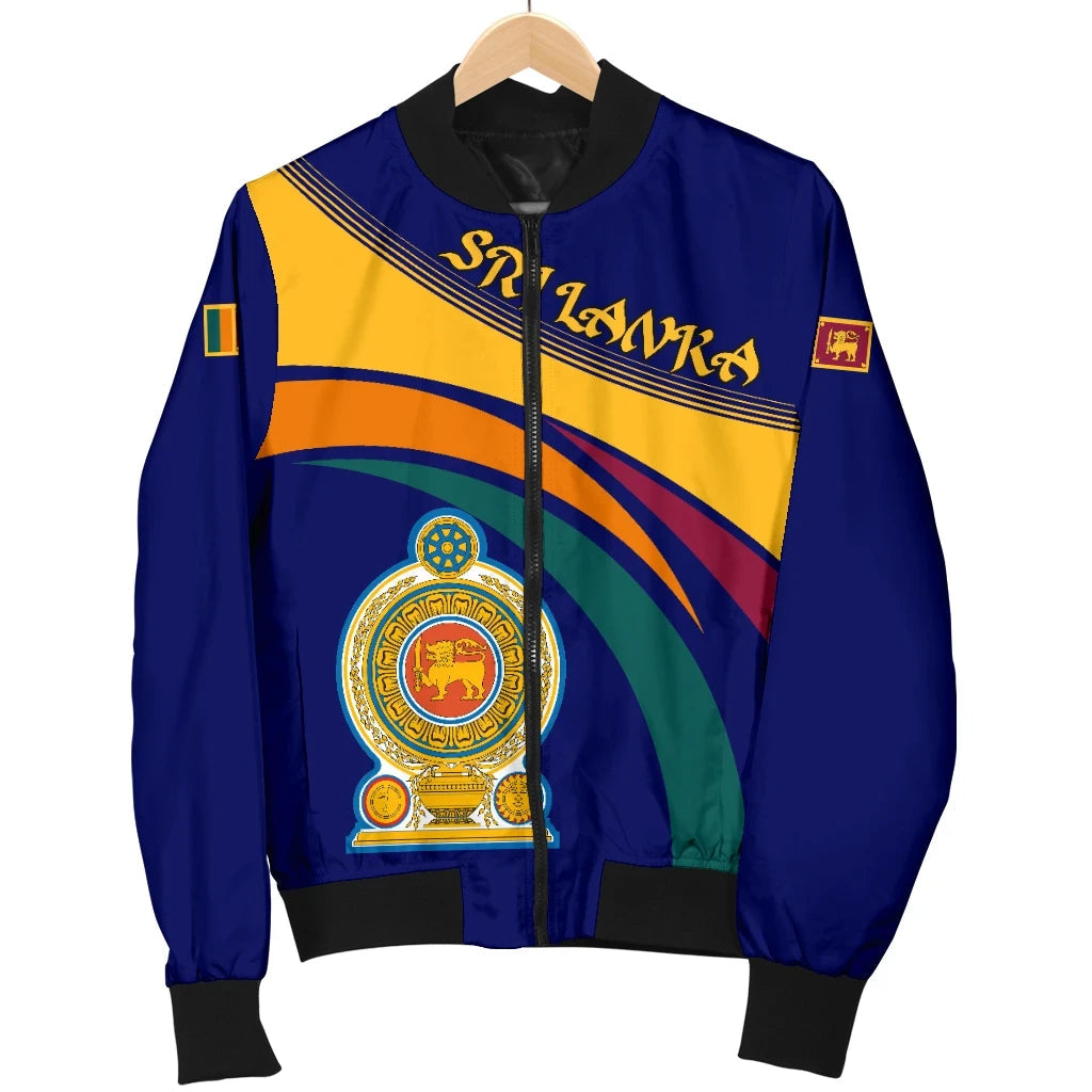 Wonder Print Shop Sri Lanka Lion Coat Of Arms Women's Bomber Jacket RLT7 - Wonder Print Shop