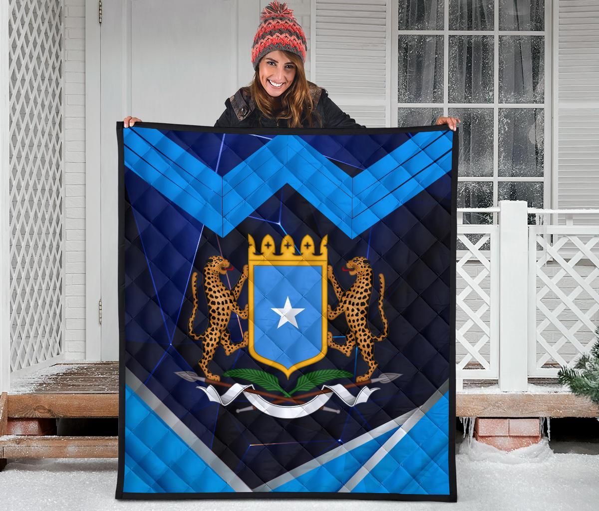 Somalia Quilts Coat Of Arms Somalia With Leopard RLT8 - Wonder Print Shop