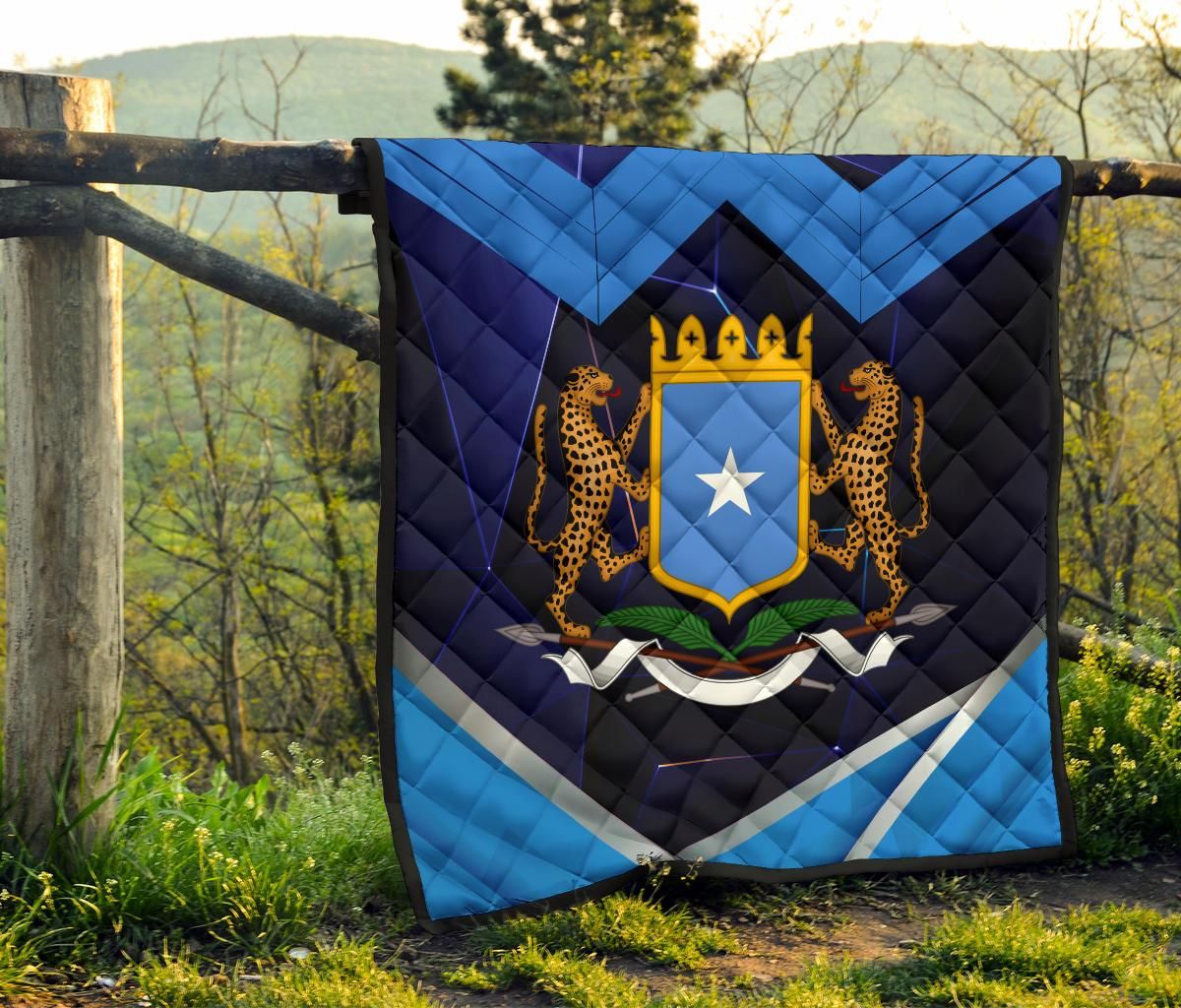 Somalia Quilts Coat Of Arms Somalia With Leopard RLT8 - Wonder Print Shop
