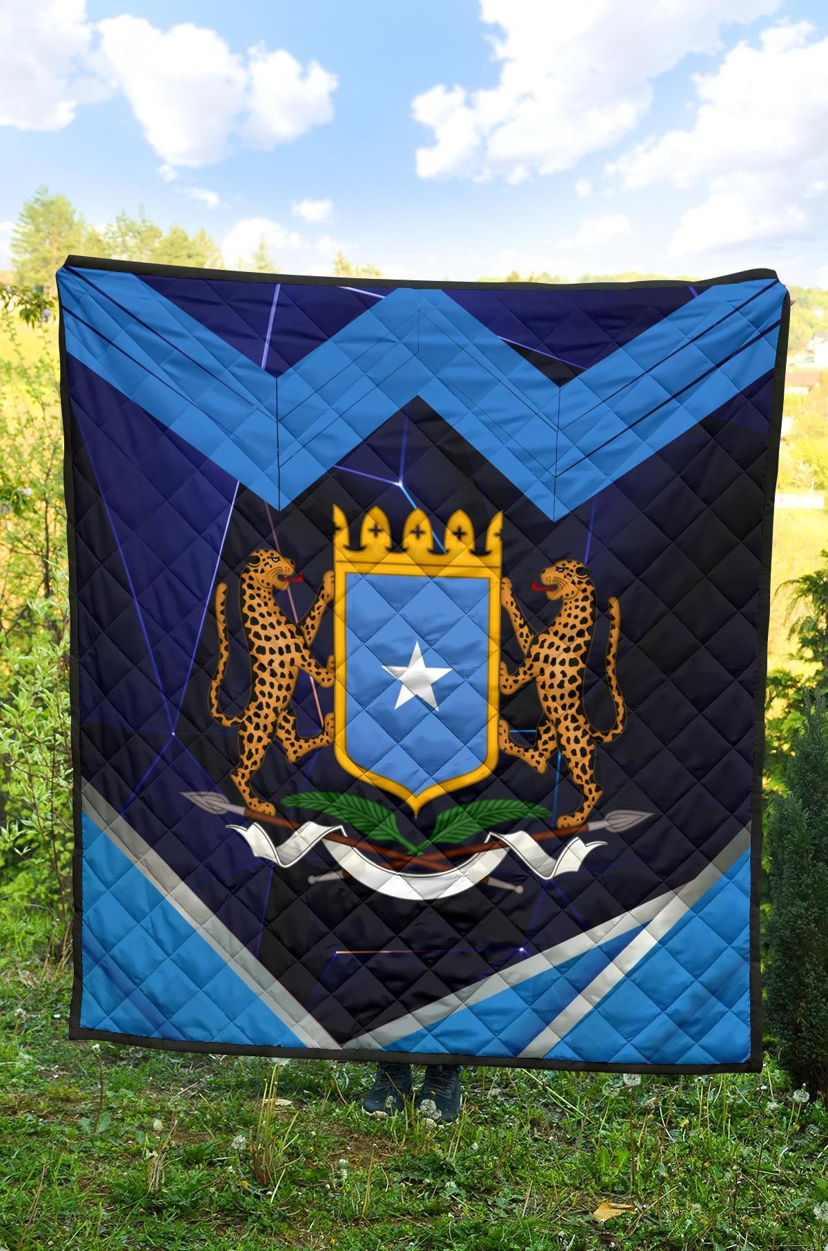 Somalia Quilts Coat Of Arms Somalia With Leopard RLT8 - Wonder Print Shop