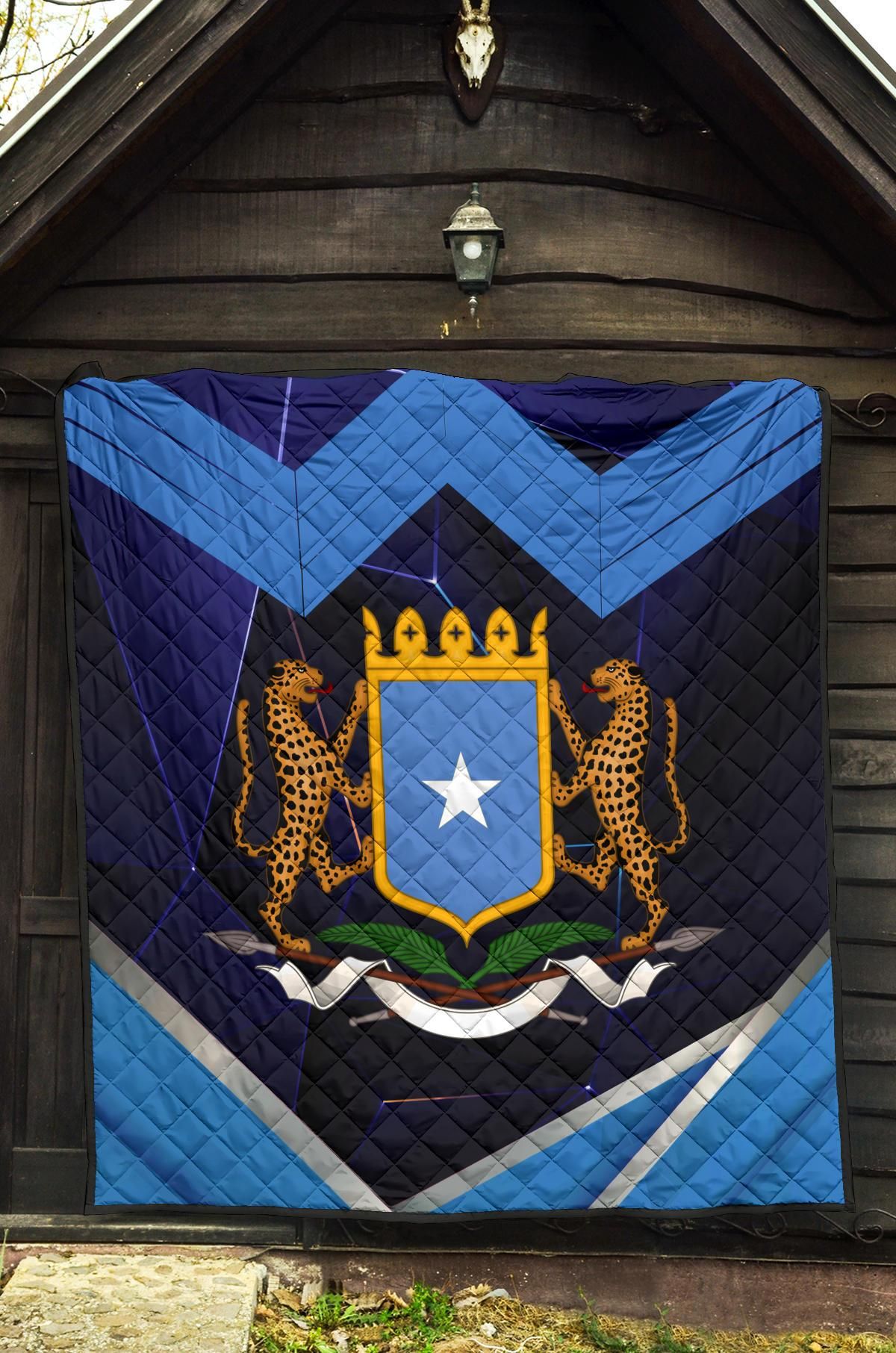 Somalia Quilts Coat Of Arms Somalia With Leopard RLT8 - Wonder Print Shop