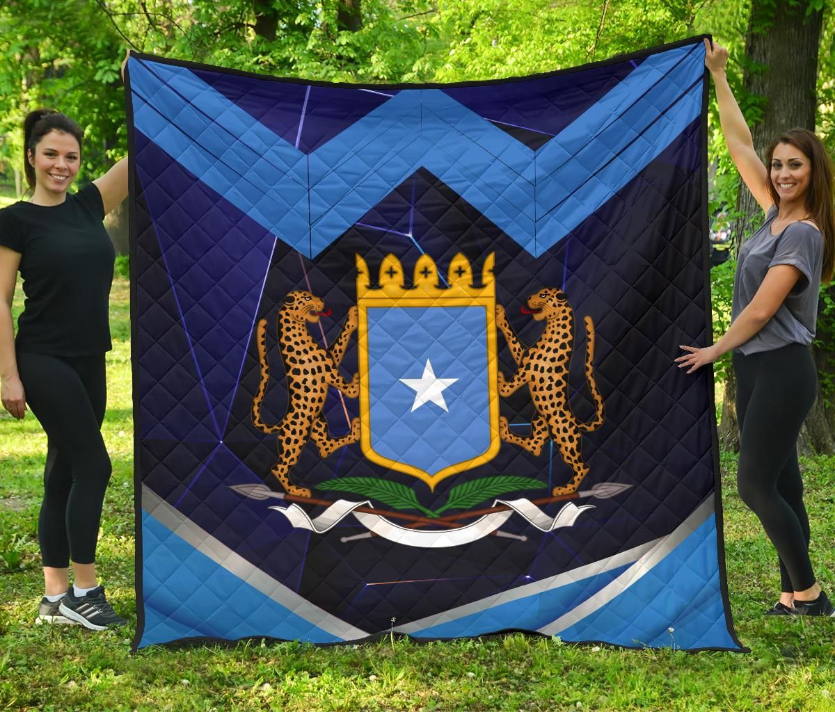 Somalia Quilts Coat Of Arms Somalia With Leopard RLT8 - Wonder Print Shop