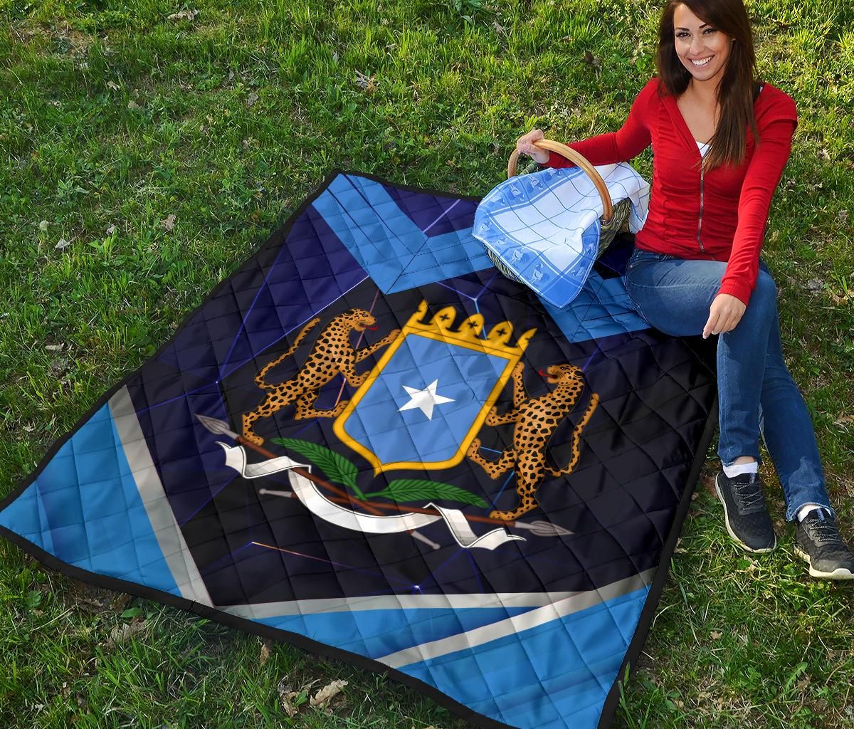 Somalia Quilts Coat Of Arms Somalia With Leopard RLT8 - Wonder Print Shop