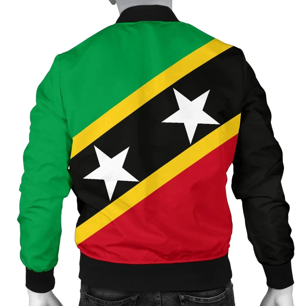 Saint Kitts and Nevis Men's Bomber Jacket Saint Kitts and Nevis Flag Style RLT6 - Wonder Print Shop