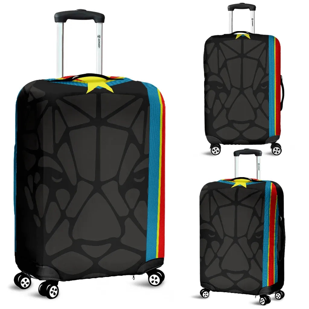 Wonder Print Shop Luggage Covers Africa - Congo Flag Color with LeoPard RLT13 - Wonder Print Shop