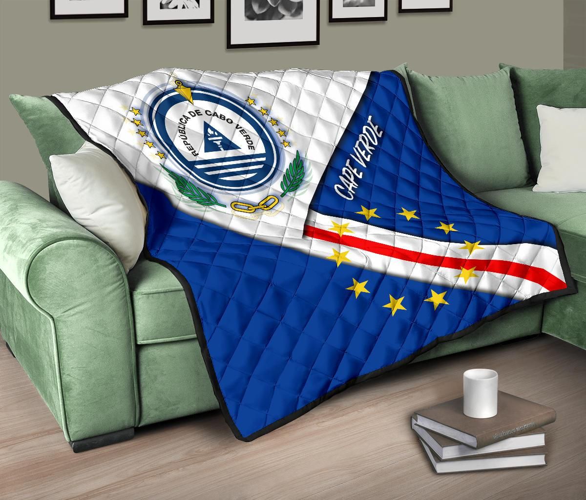 Cape Verde Premium Quilt - Flag With Coat Of Arm RLT7 - Wonder Print Shop