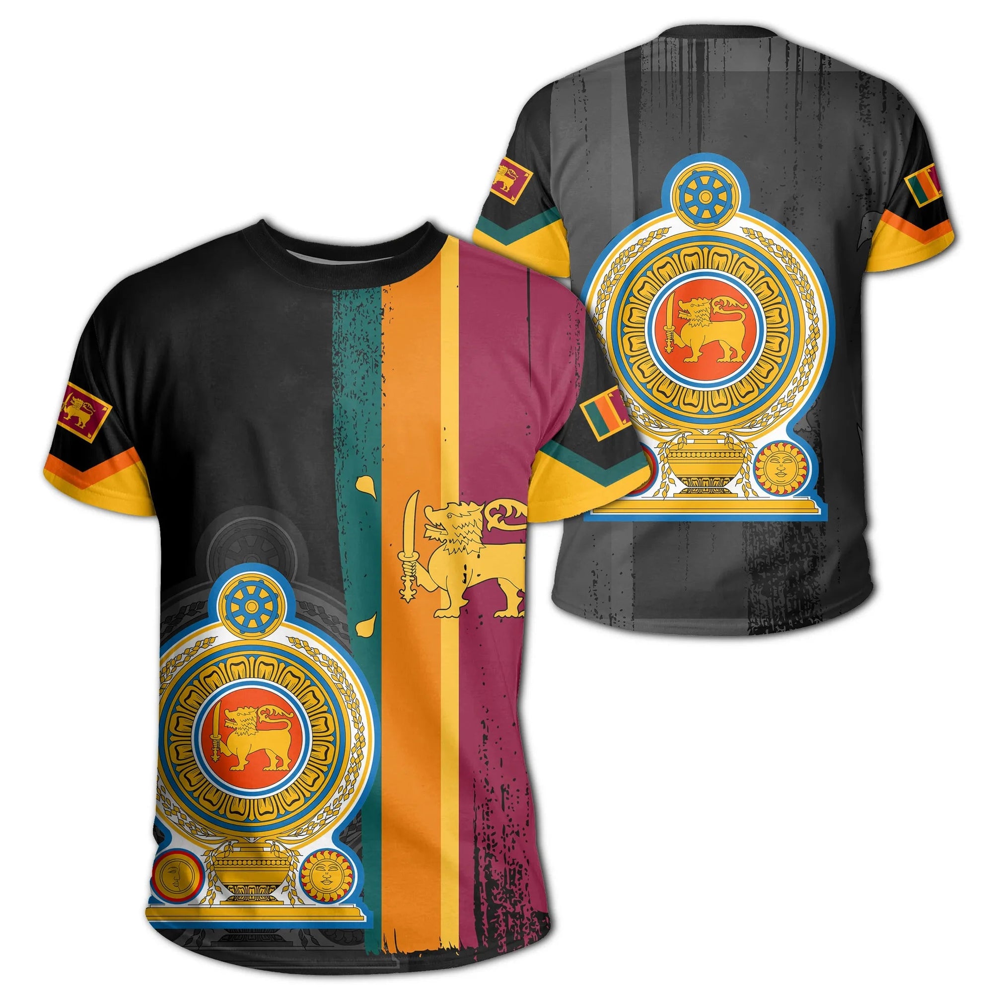 Sri Lanka Coat Of Arm Flag T Shirt RLT7 - Wonder Print Shop