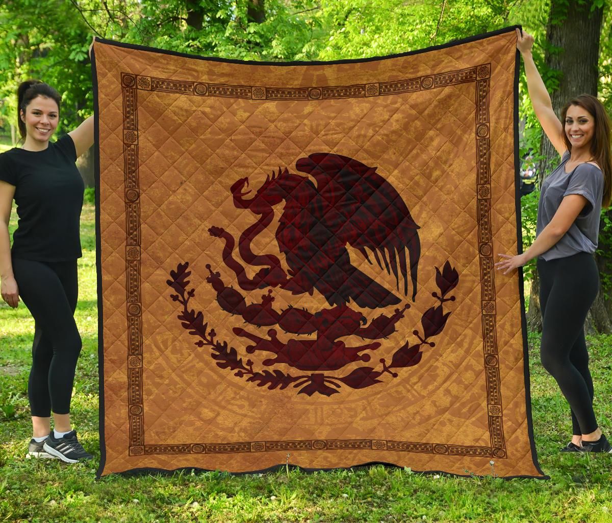 Mexico Premium Quilt Maya Coat Of Arms Vintage RLT13 - Wonder Print Shop