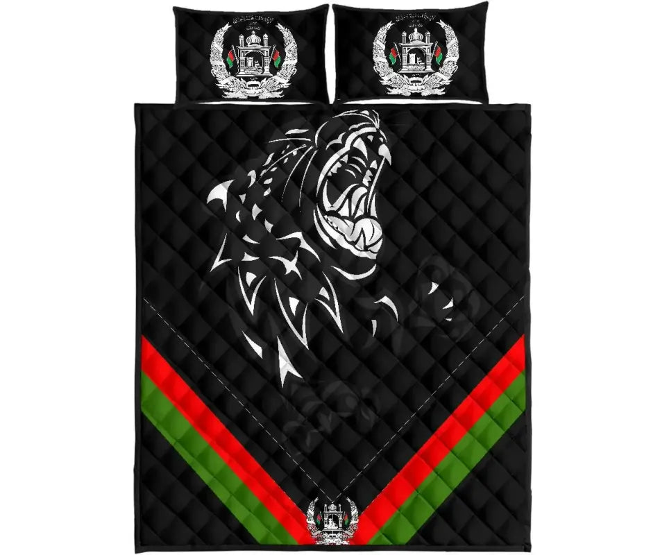 Quilt Bed Sets Afghanistan Coat Of Arm and Flag, LeoPard Patterns RLT8 - Wonder Print Shop