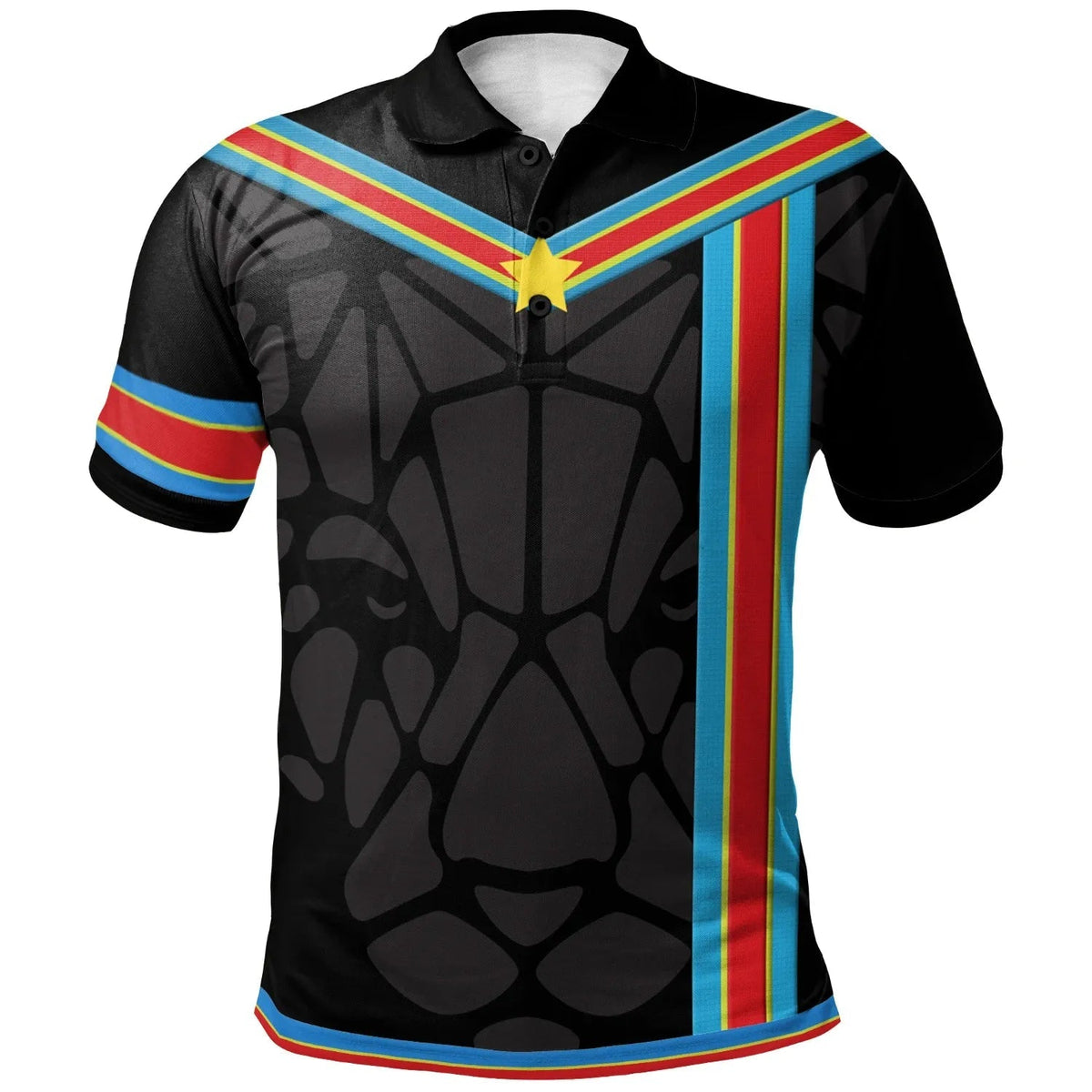 Africa Polo Shirt Democratic Republic of the Congo Flag Color RLT13 - Wonder Print Shop