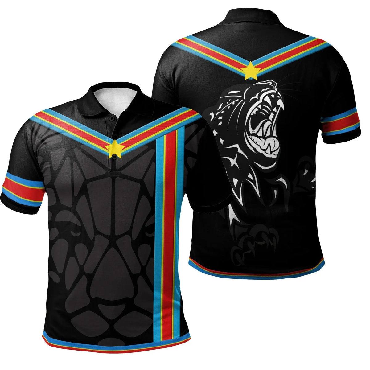 Africa Polo Shirt Democratic Republic of the Congo Flag Color RLT13 - Wonder Print Shop