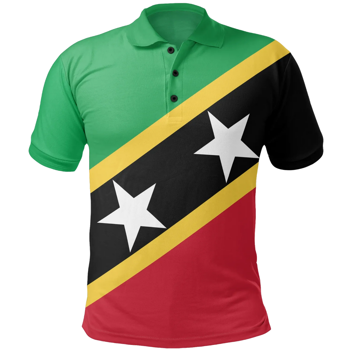 Saint Kitts and Nevis poloshirt Saint Kitts and Nevis Flag Style RLT6 - Wonder Print Shop