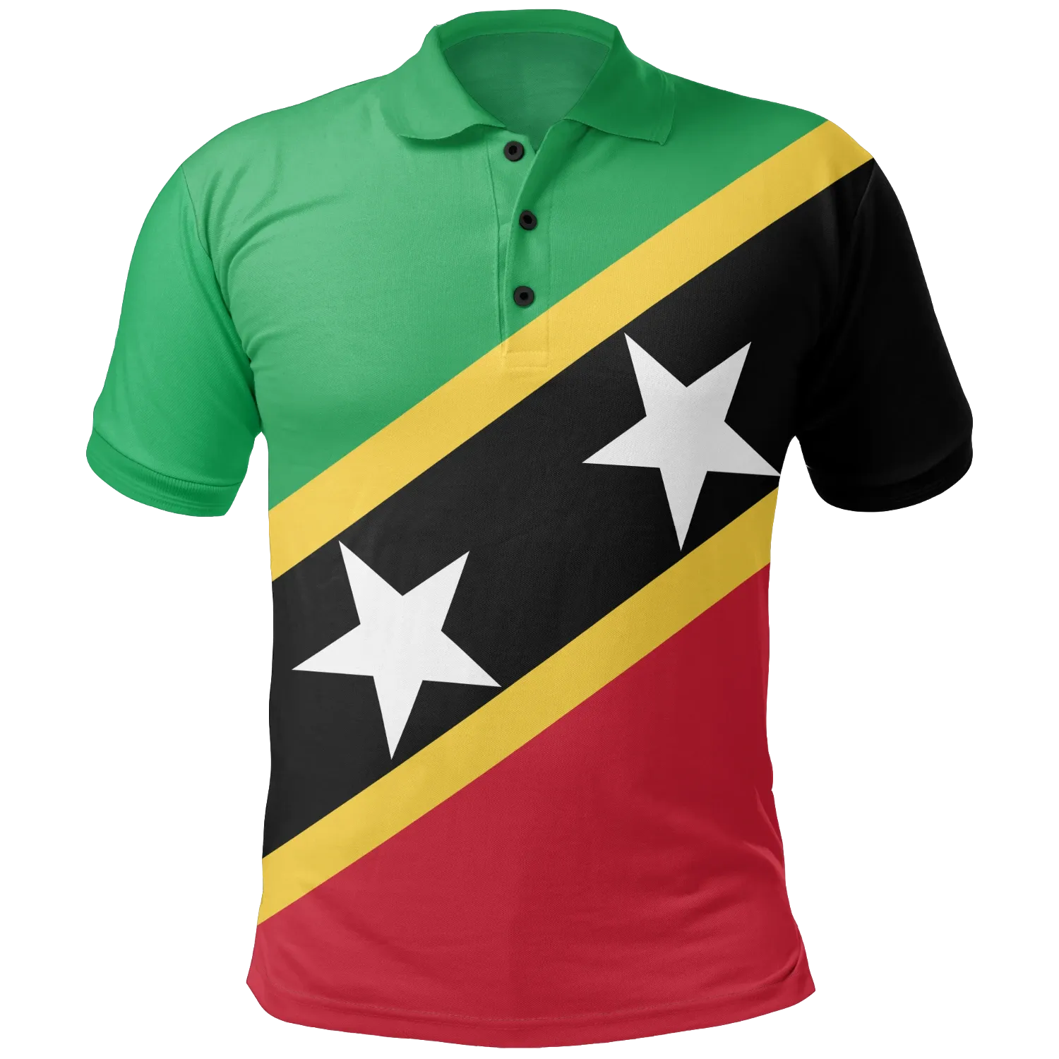 Saint Kitts and Nevis poloshirt Saint Kitts and Nevis Flag Style RLT6 - Wonder Print Shop
