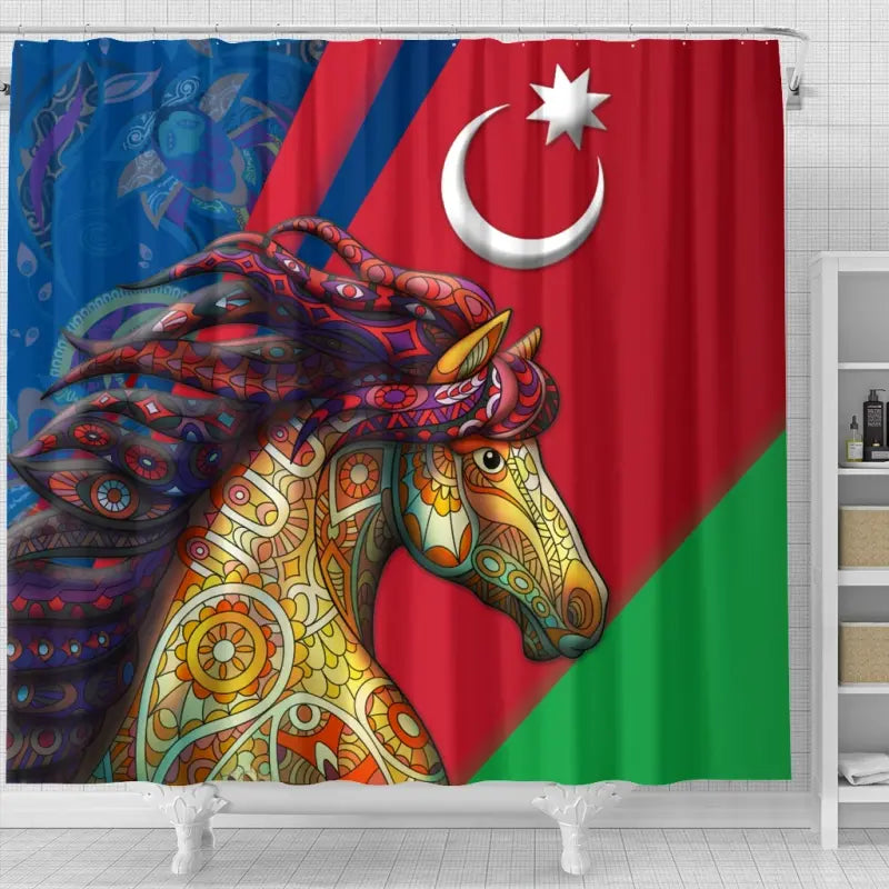 azerbaijan-pride-and-heritage-shower-curtain-happy-independence-day