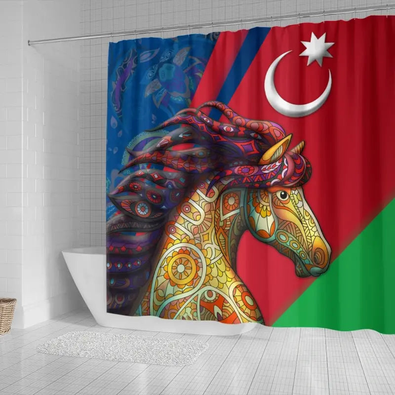 azerbaijan-pride-and-heritage-shower-curtain-happy-independence-day