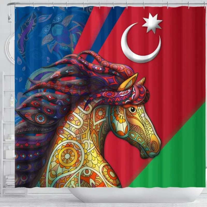 azerbaijan-pride-and-heritage-shower-curtain-happy-independence-day
