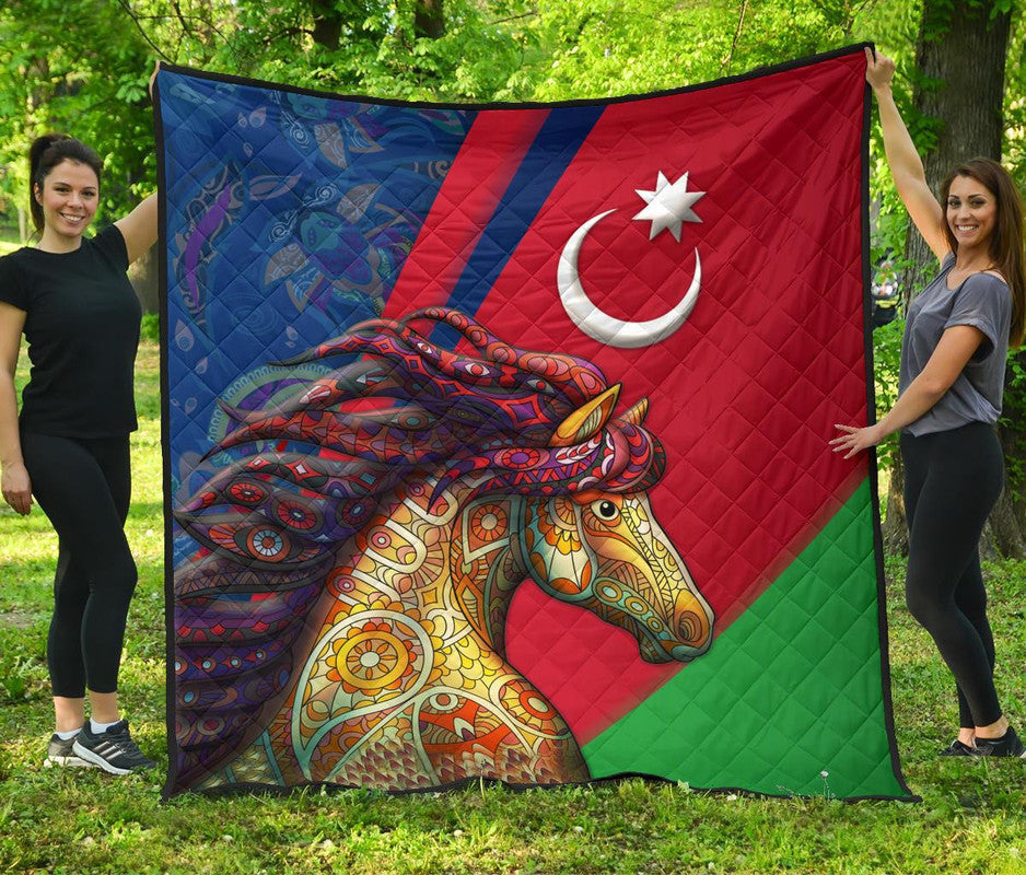 Azerbaijan Pride and Heritage Premium Quilt - Happy Independence Day RLT8 - Wonder Print Shop