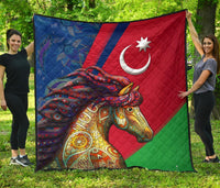Azerbaijan Pride and Heritage Premium Quilt - Happy Independence Day RLT8 - Wonder Print Shop