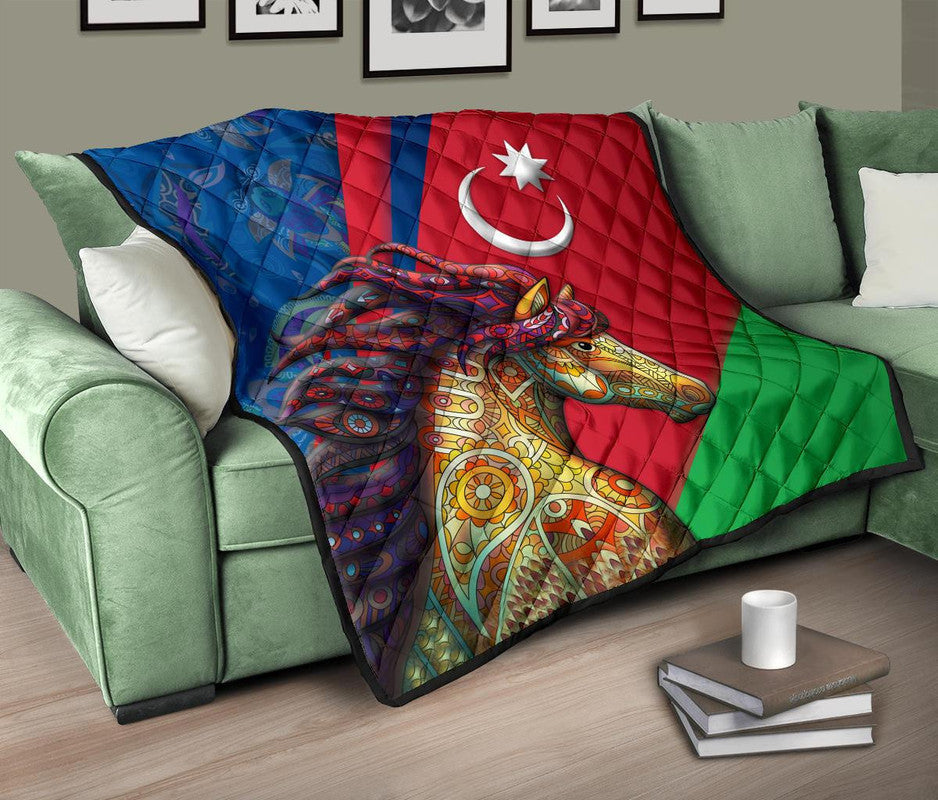 Azerbaijan Pride and Heritage Premium Quilt - Happy Independence Day RLT8 - Wonder Print Shop