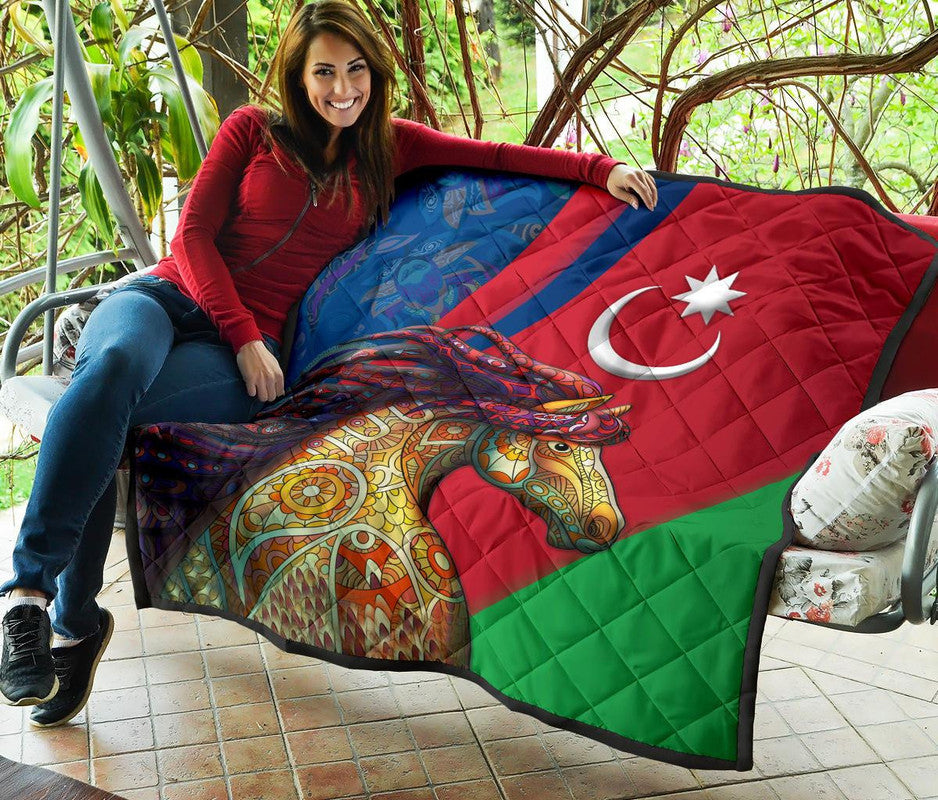 Azerbaijan Pride and Heritage Premium Quilt - Happy Independence Day RLT8 - Wonder Print Shop