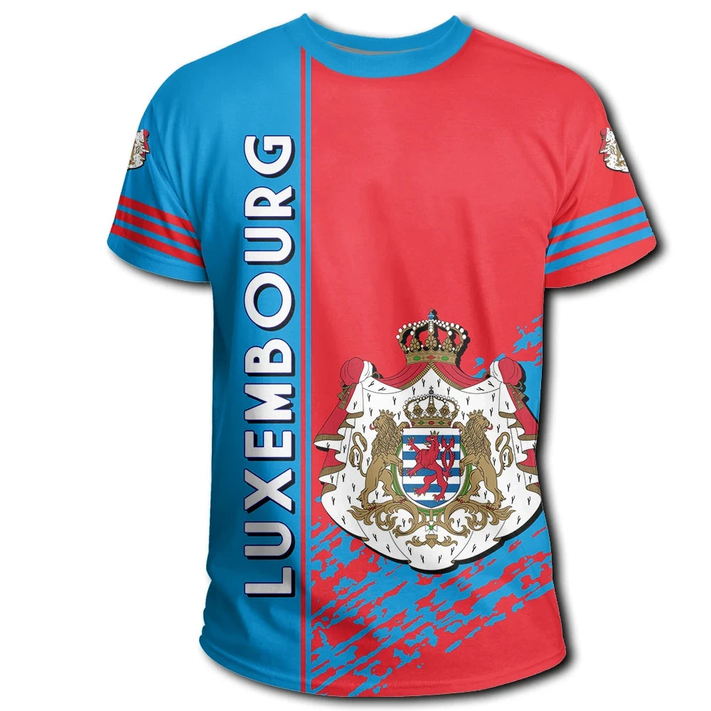Luxembourg Coat Of Arms T Shirt Quarter Style RLT6 - Wonder Print Shop