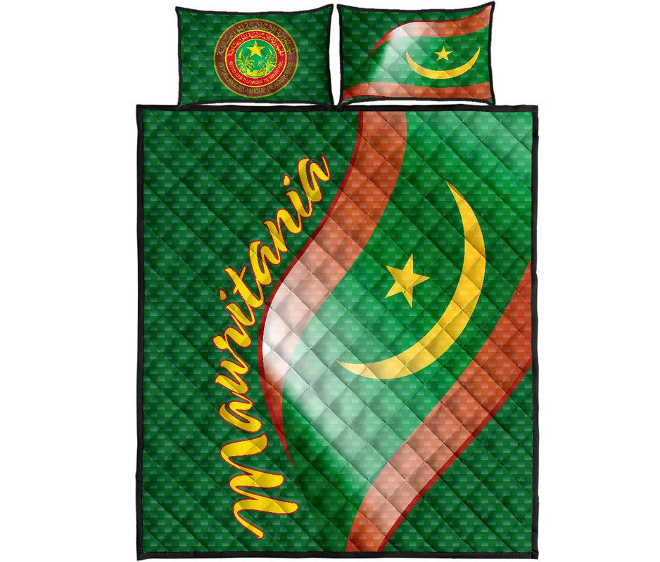 Mauritania Quilt Bed Set Mauritania Flag and Coat Of Arms RLT12 - Wonder Print Shop