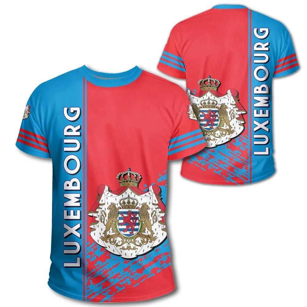Luxembourg Coat Of Arms T Shirt Quarter Style RLT6 - Wonder Print Shop